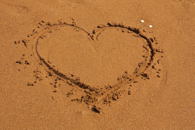 Heart on the sand