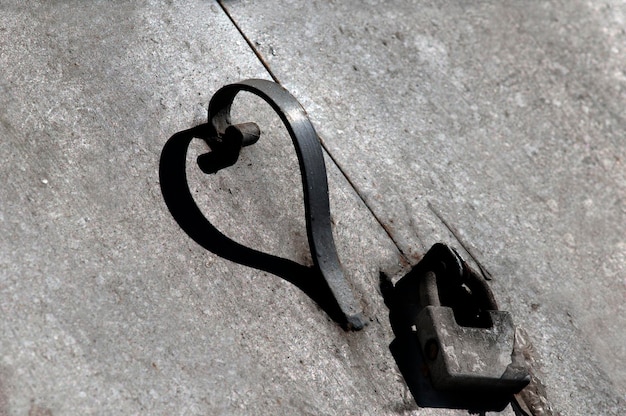 Heart shadow cast by the door handle