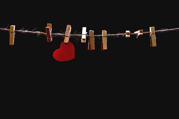 Heart shape on the clothesline