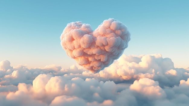 Photo heart shape cloud illustration ai generativexa