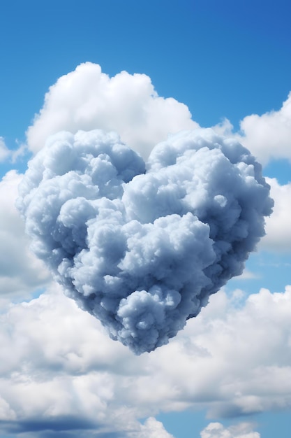 heart shape clouds in the sky