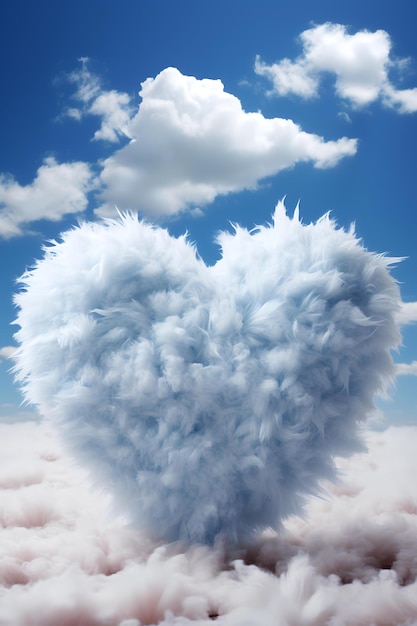 Photo heart shape clouds in the sky