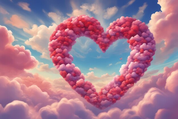 Photo heart shape in the dreamy sky