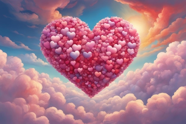 Photo heart shape in the dreamy sky