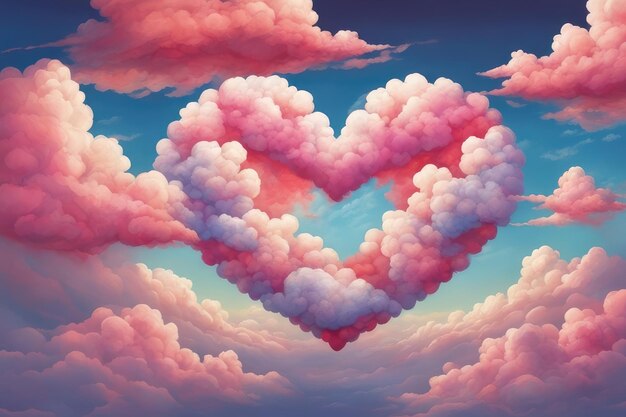 Photo heart shape in the dreamy sky