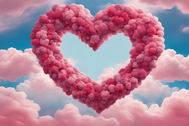 Photo heart shape in the dreamy sky