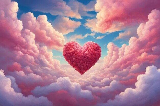 Photo heart shape in the dreamy sky