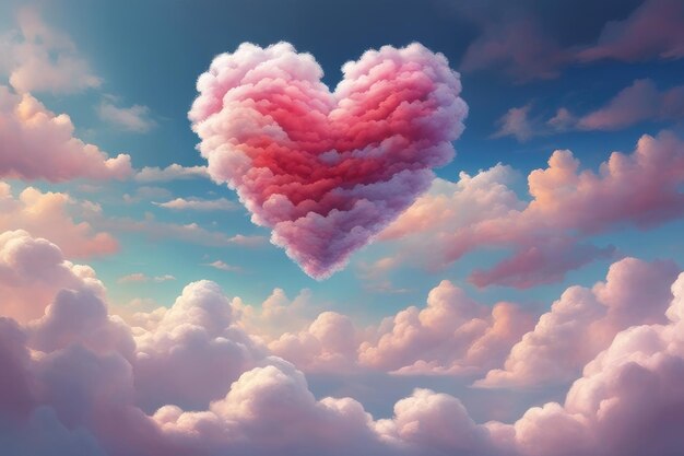 Photo heart shape in the dreamy sky