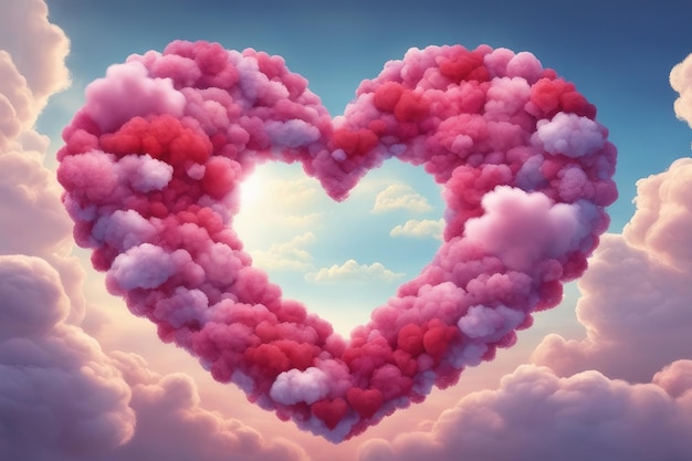 Photo heart shape in the dreamy sky