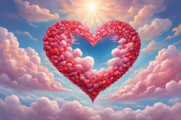 Photo heart shape in the dreamy sky