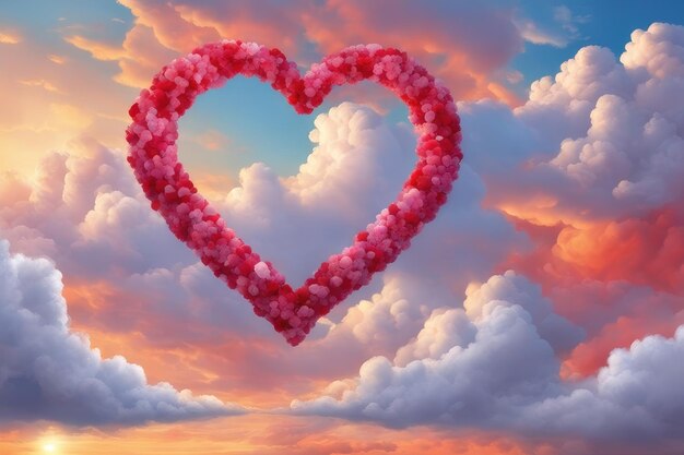 Heart shape in the dreamy sky