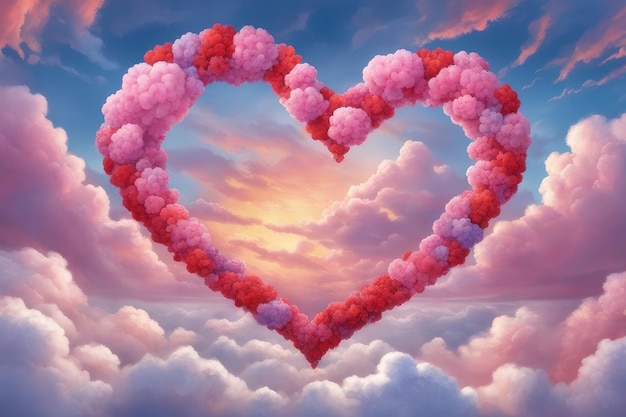 Photo heart shape in the dreamy sky
