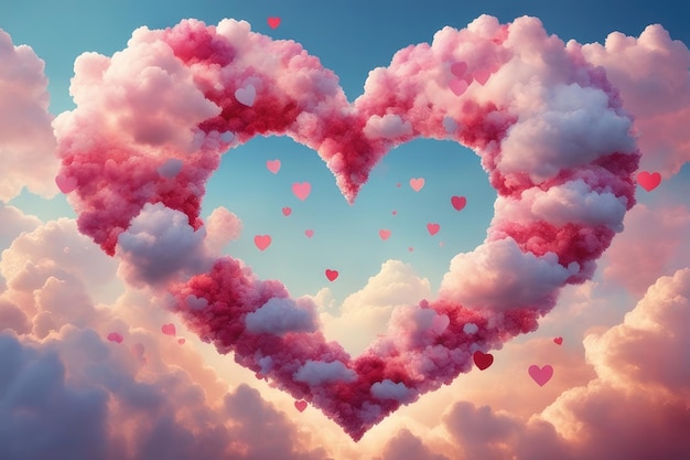 Heart shape in the dreamy sky