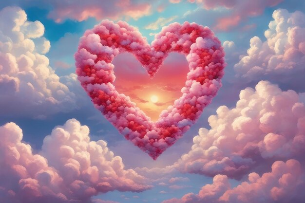 Photo heart shape in the dreamy sky