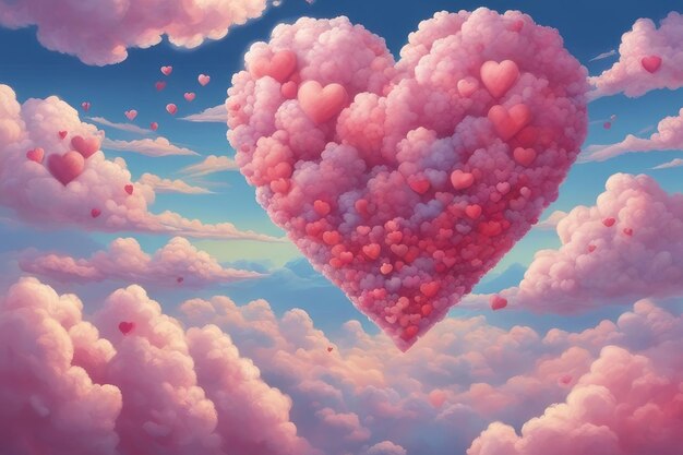 Photo heart shape in the dreamy sky