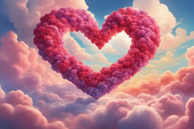 Photo heart shape in the dreamy sky