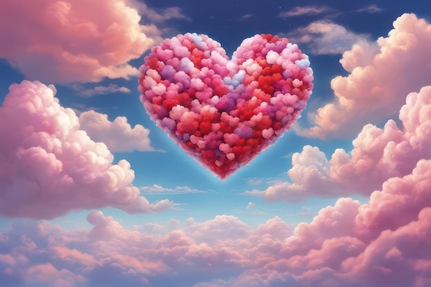 Heart shape in the dreamy sky