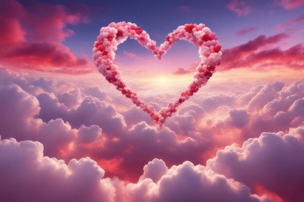 Photo heart shape in the dreamy sky