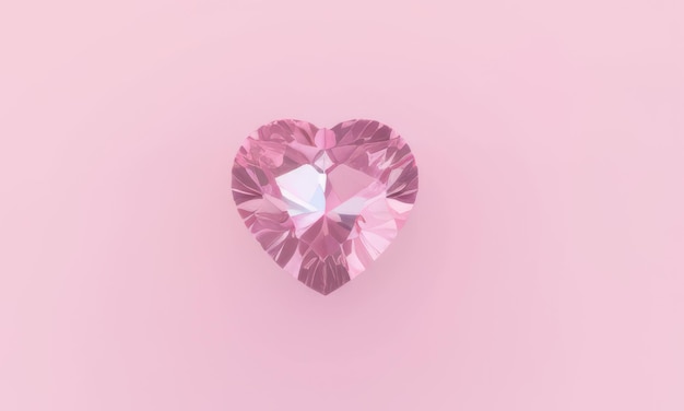 heart shape gems on plain background for valentines day