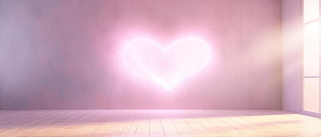 Photo a heart shape is in the background of a pink wall