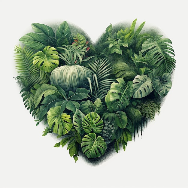 Heart Shape jungle or forest Heartshaped pond in a tropical forest valentines day Nature