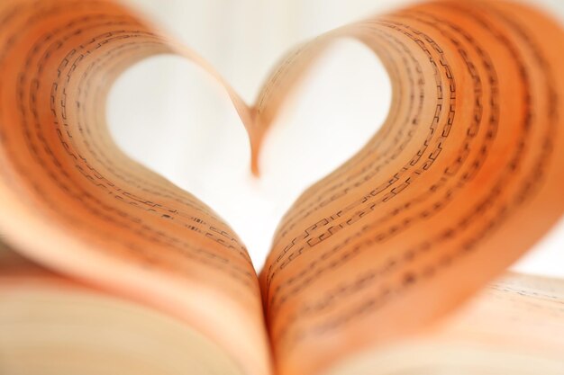 Heart shape made from book pages