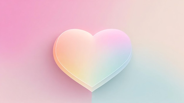 Photo heart shape in pastel colors on colorful background love concept