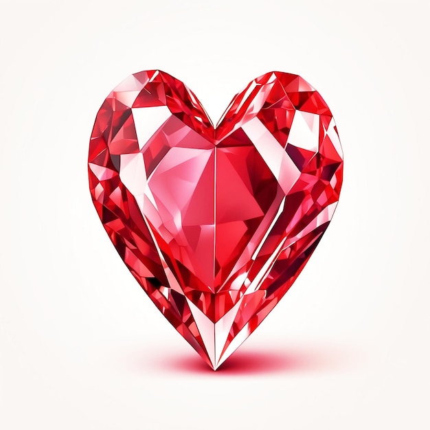 Фото Форма сердца красный цвет алмаз символ любви