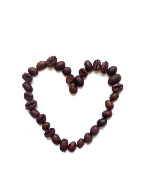 Heart Shape Sign Made of Coffee Beans