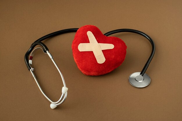 Photo heart shape and stethoscope arrangement