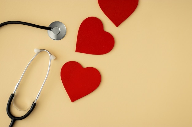 Photo heart shape and stethoscope arrangement