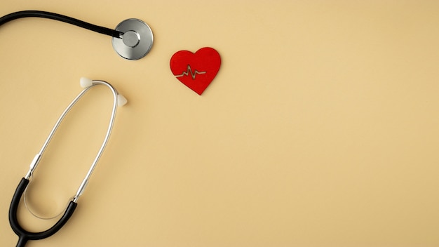 Photo heart shape and stethoscope arrangement