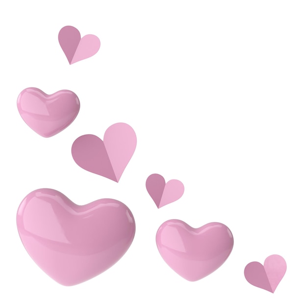 Heart shape Valentine decoration 3D illustration