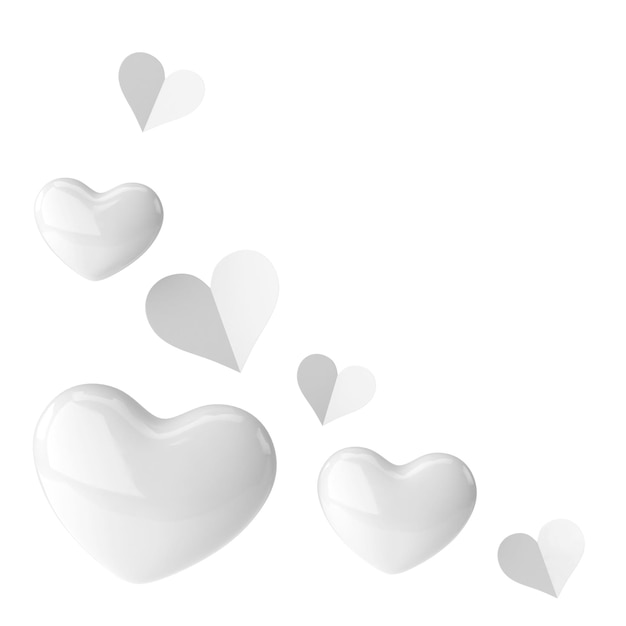 Photo heart shape valentine decoration 3d illustration