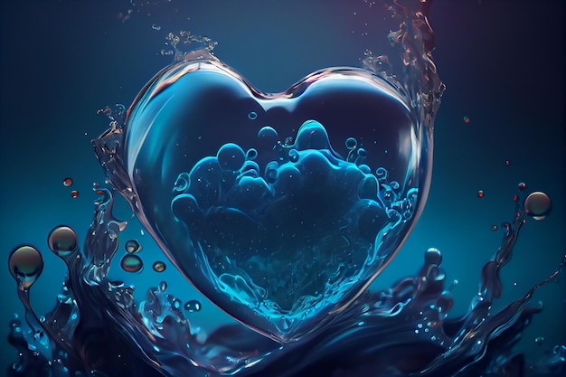 Heart shape on watergenerative ai