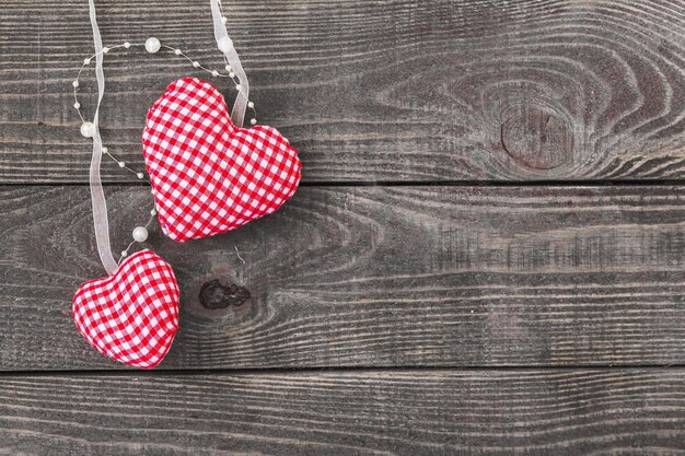 heart shape on wooden background