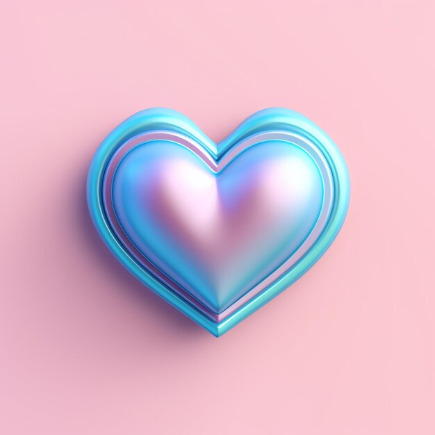 Photo heart shaped 3d icon on a pink background