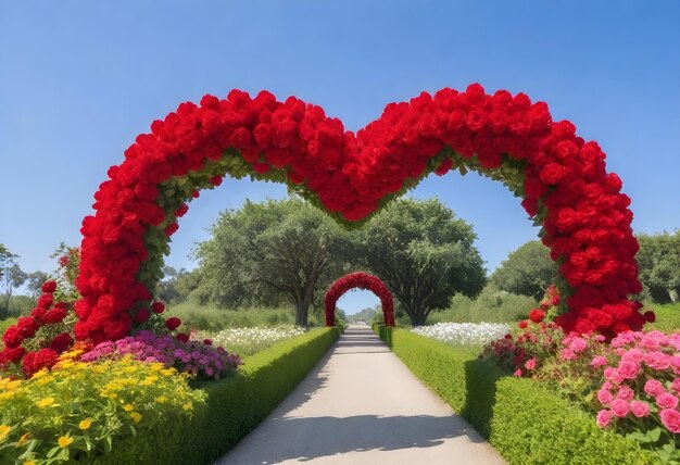 a heart shaped arch with a heart that says heart