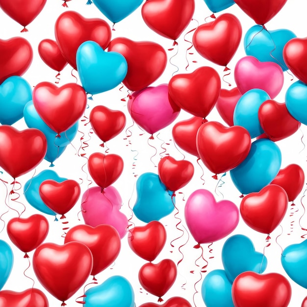 Heart shaped ballons isolated on white background