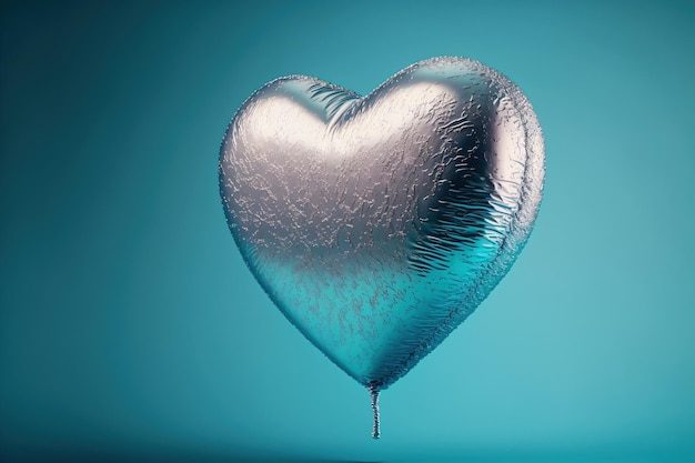 A heart shaped balloon floating in the air generative AI