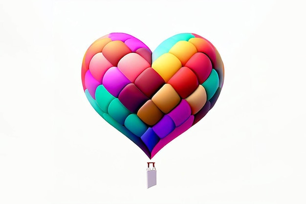 A heart shaped balloon with a tag that says'love is in the air '