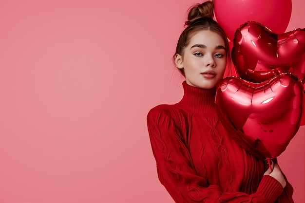 Heart Shaped Balloons Held By Fashion