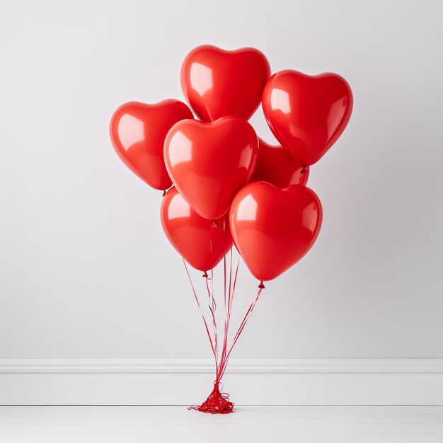 Heart shaped balloons indoors