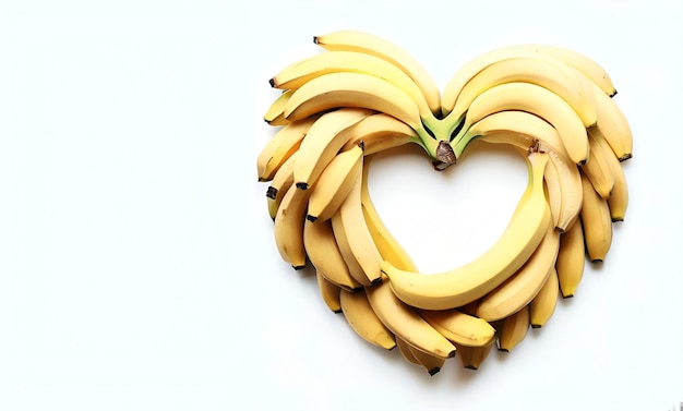 A heart shaped banana is made with bananas in the shape of a heart generative ai