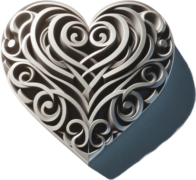 a heart shaped box with a silver heart on it