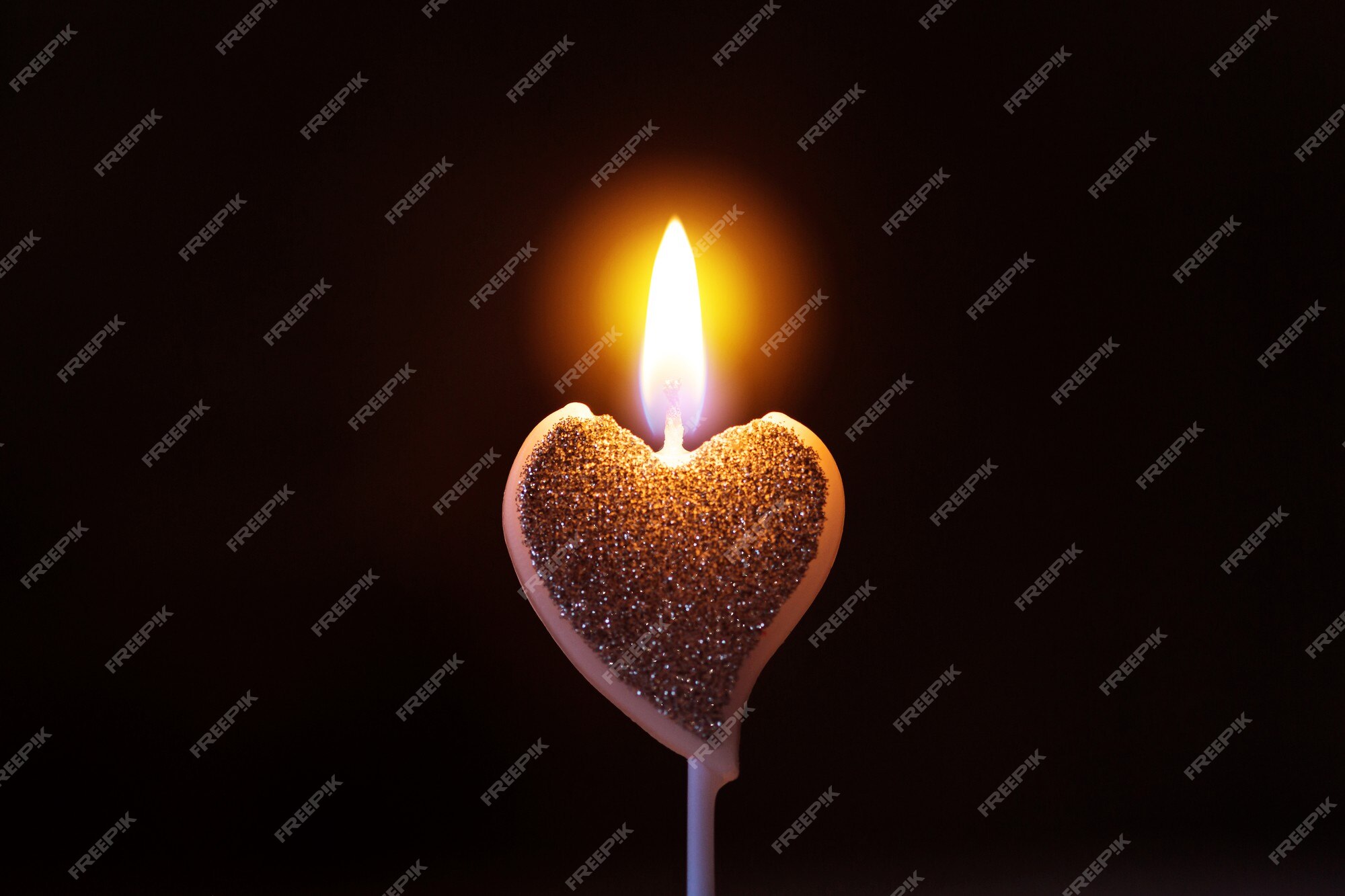 Burning Red Heart Shaped Candle Stock Image - Image of glowing, harmony:  22848523