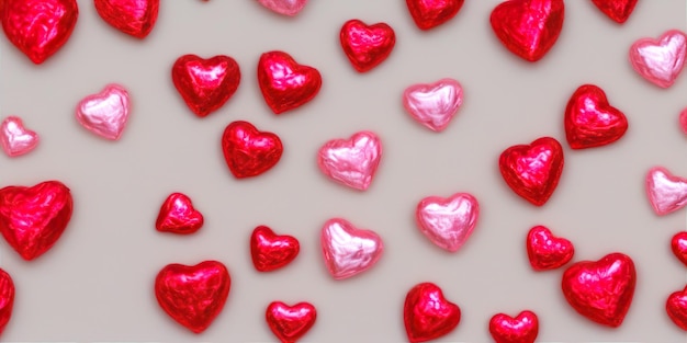 Photo heart shaped candies background