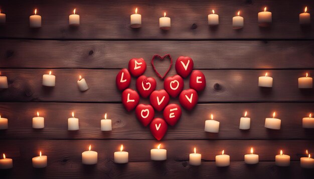 Photo a heart shaped candle with the word love on it