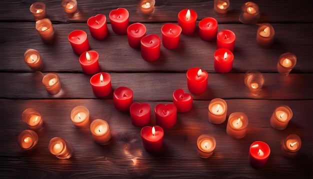 heart shaped candles with the word love in the middle