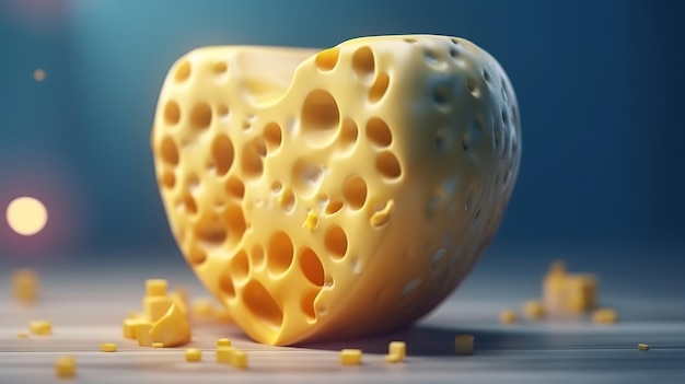 Сыр в форме сердца на День любителей сыра Национальный любитель сыра Празднование Дня 39-го года Генеративный ай